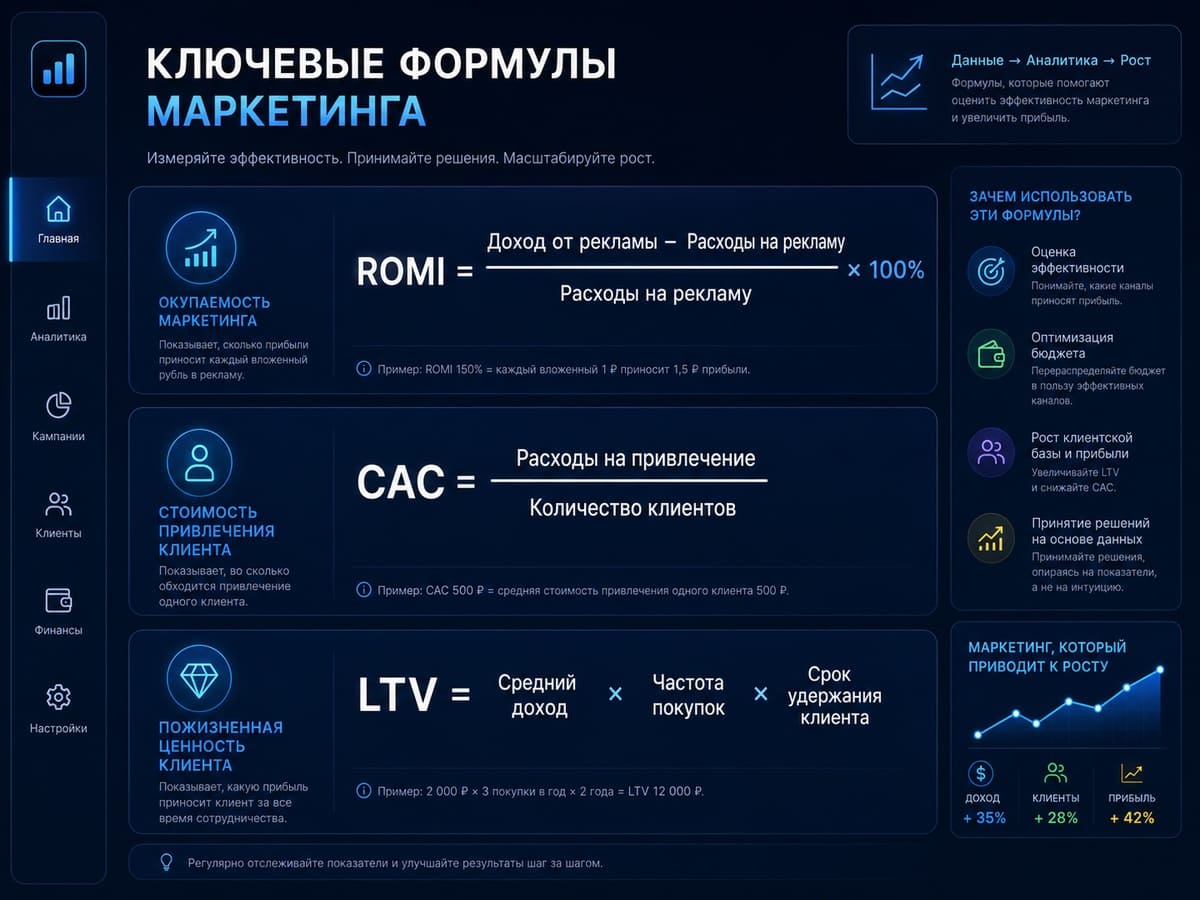 основные формулы маркетинга